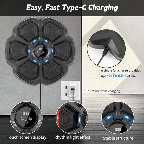 Music Boxing Machine, Music Punching Machine for Adults Kids, Interactive Boxing - Picture 3 of 6